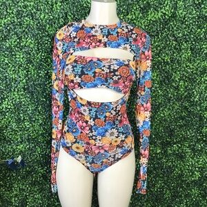 AFRM cut out floral bodysuit nwot